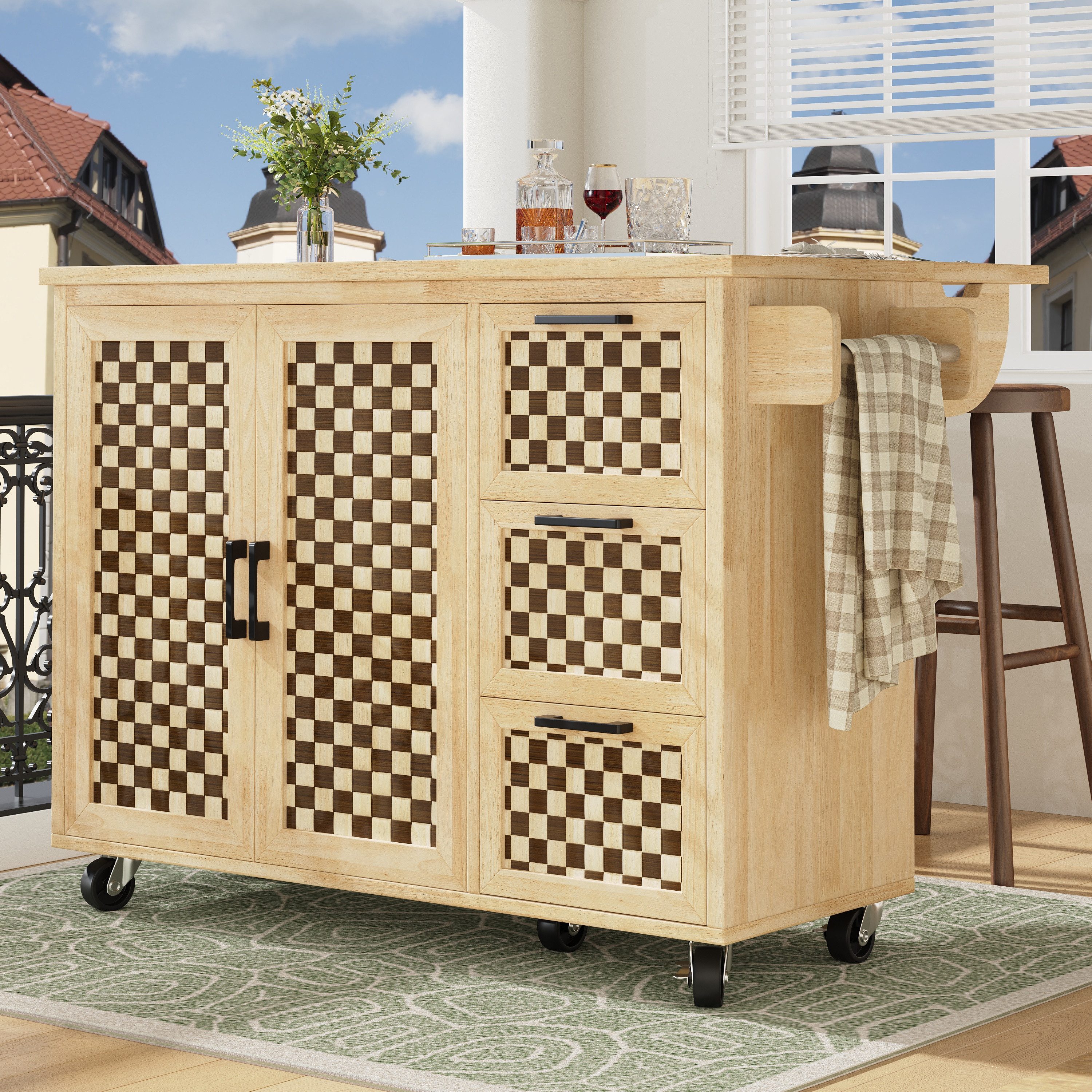 Küchenwagen Multifunktionale Kücheninsel,Buffetschrank,Küchewagen