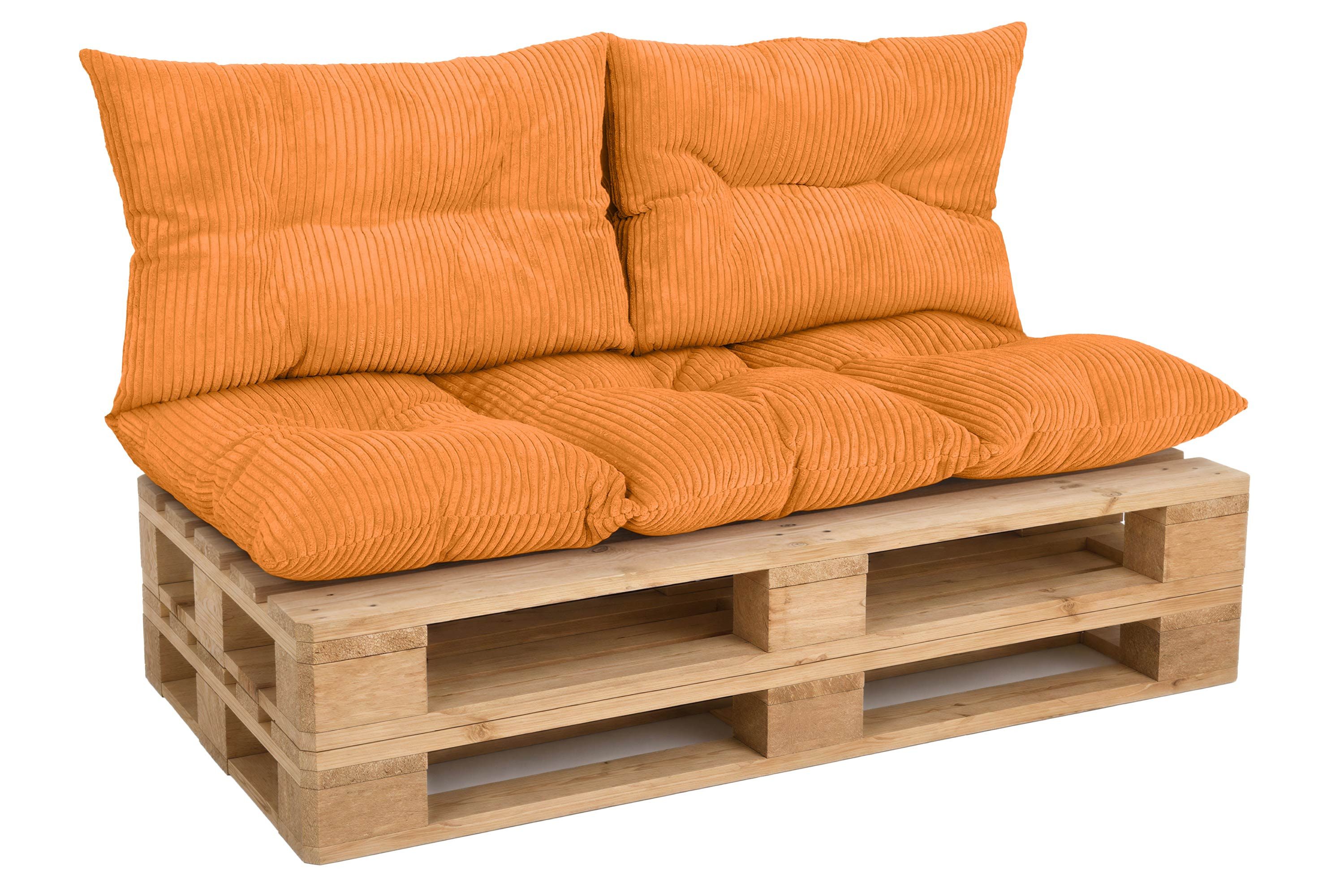Amilian Palettenkissen Set 3-teilig Palettenauflagen für Europaletten, Balkon, Terrasse, Sitzkissen 120x60 cm + 2x Kissen 40x60 cm