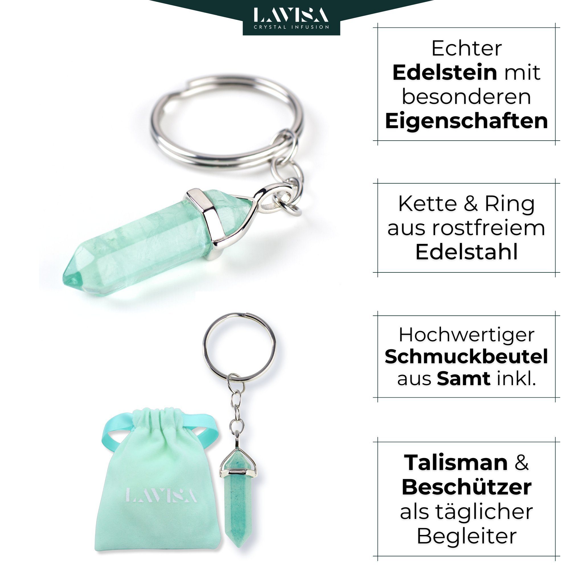 LAVISA Anhänger Schlüssel Edelstein - Schlüsselanhänger - Glücksbringer - N günstig online kaufen