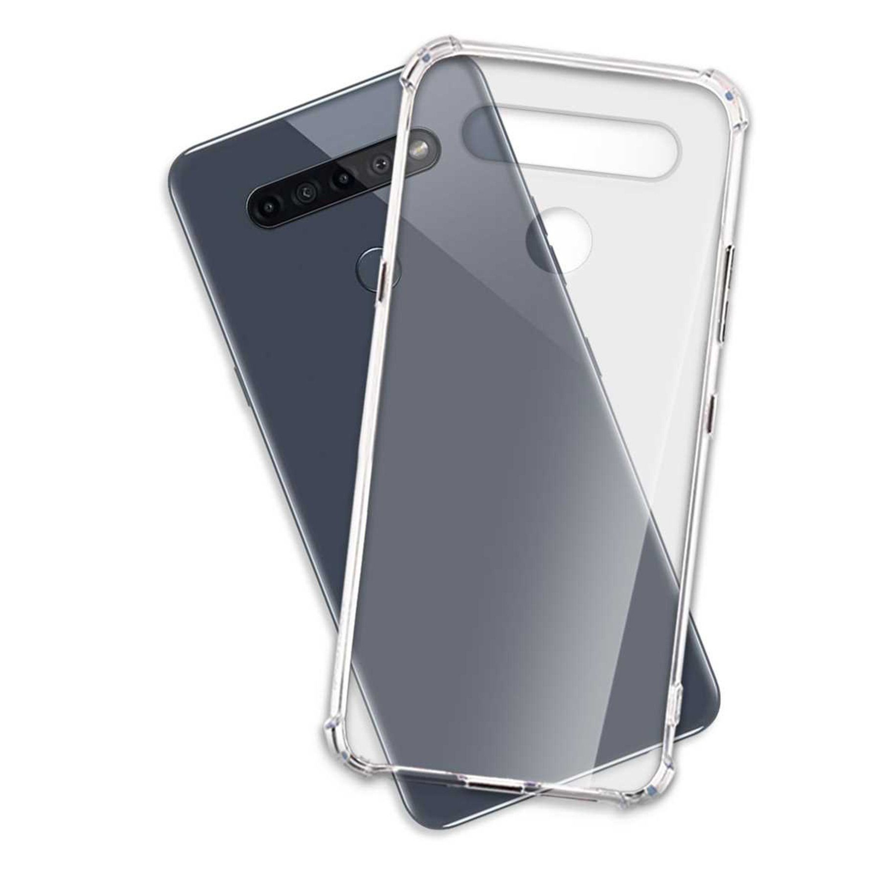 mtb more energy Smartphone-Hülle Clear Armor Case für LG K51S LM-K510, Transparente TPU Schutzhülle Case Backcover mit Anti-Shock Verstärkung
