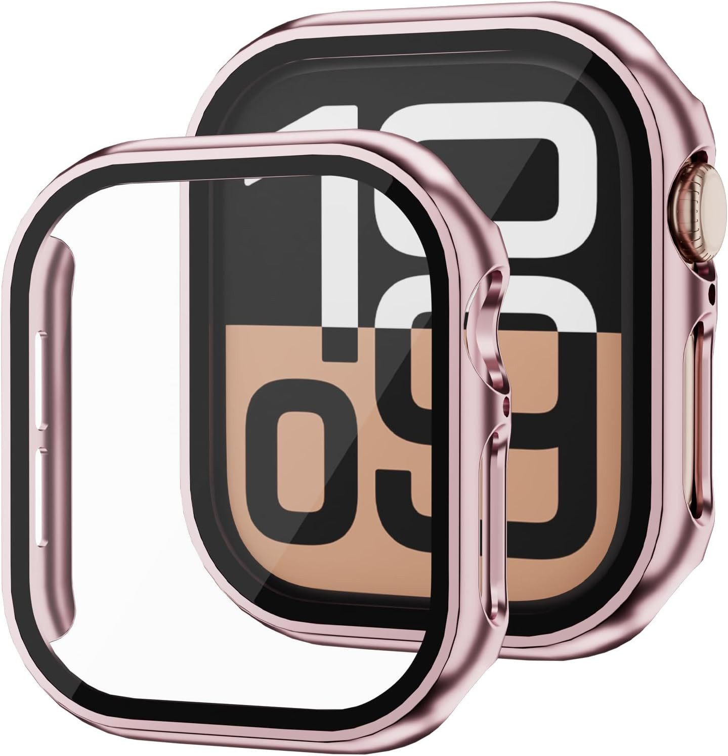 MSM Smartwatch-Hülle Hülle für Apple Watch Series 10 Case 42mm 46mm Display Schutzglas 9H