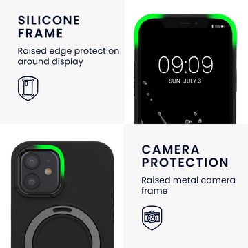 kalibri Handyhülle Silikon Hülle für Apple iPhone 12 -, Case kompatibel mit MagSafe - Cover mit Stand Fingerhalter