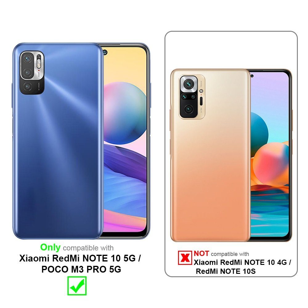 Cadorabo Handyhülle für Xiaomi RedMi NOTE 10 5G / POCO M3 PRO 5G Hülle Xiaomi RedMi NOTE 10 5G / POCO M3 PRO 5G, Flexible Hülle TPU Silikon Schutzhülle Back Cover Case