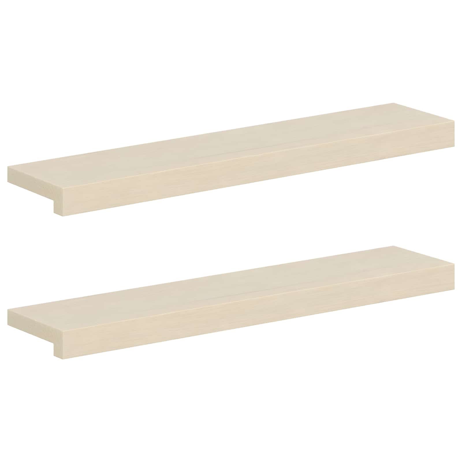 vidaXL Fensterbank 80 x 20 x 2 cm Fensterbänke 2 stk Weiß 80x20x2 cm Massivholz Eiche
