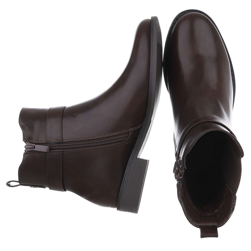 Ital-Design Elegante Damen-Stiefelette mit Schnalle und elastischen Einsätz günstig online kaufen