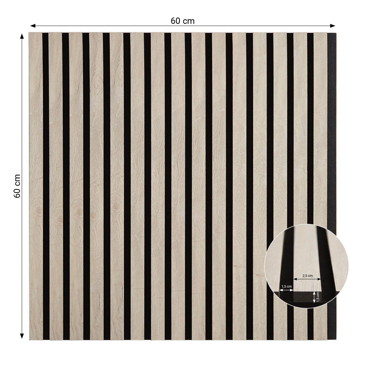 Homestyle4u Wandpaneel 60x120 60x60 1/2/4 Paneele Holz Akustikpaneel Braun Schallschutz Wand, (1-tlg., 1 Akustikpaneel) 3D Akustik Paneel Wandpaneel in Grau zum Kleben oder Bohren