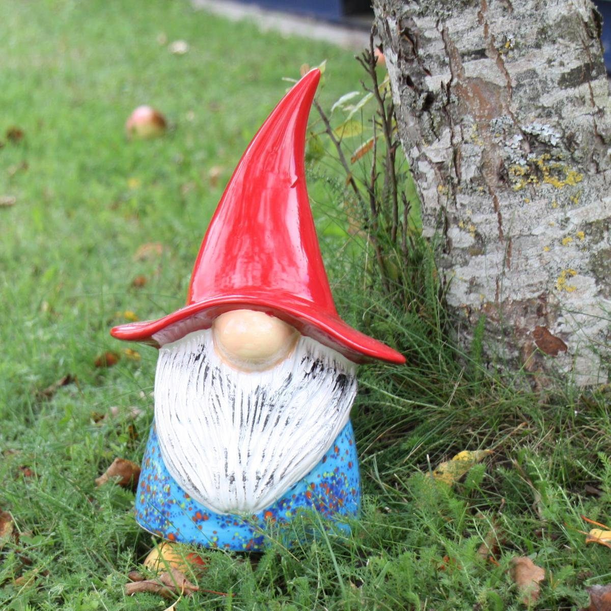 Tangoo Gartenfigur Tangoo Keramik-Wichtel mittelblau gesprenkelt, (Stück)