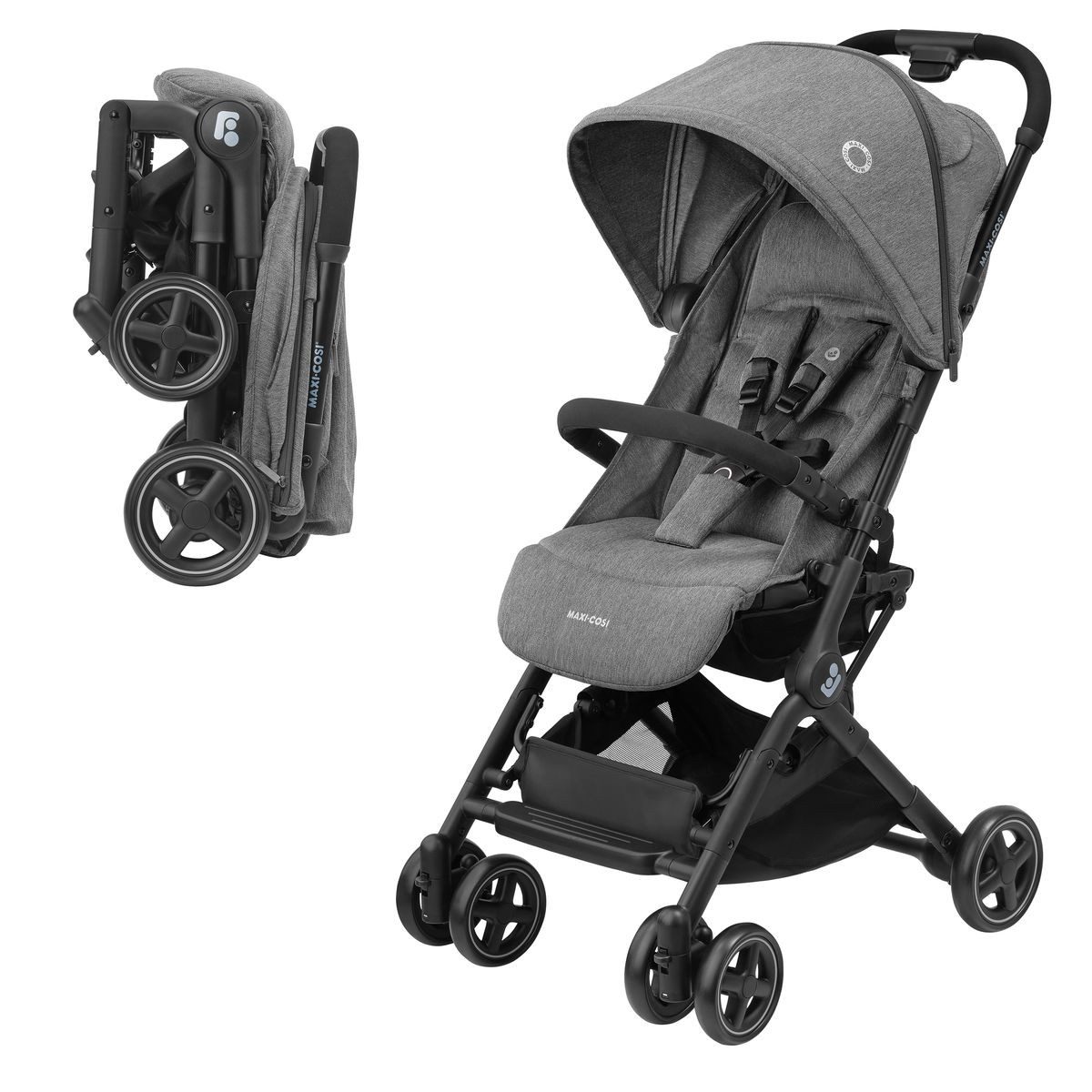 Maxi-Cosi Kinder-Buggy Lara2 - Select Grey, Reisebuggy mit Liegeposition bis 22 kg, leicht (6,3 kg), klein faltbar