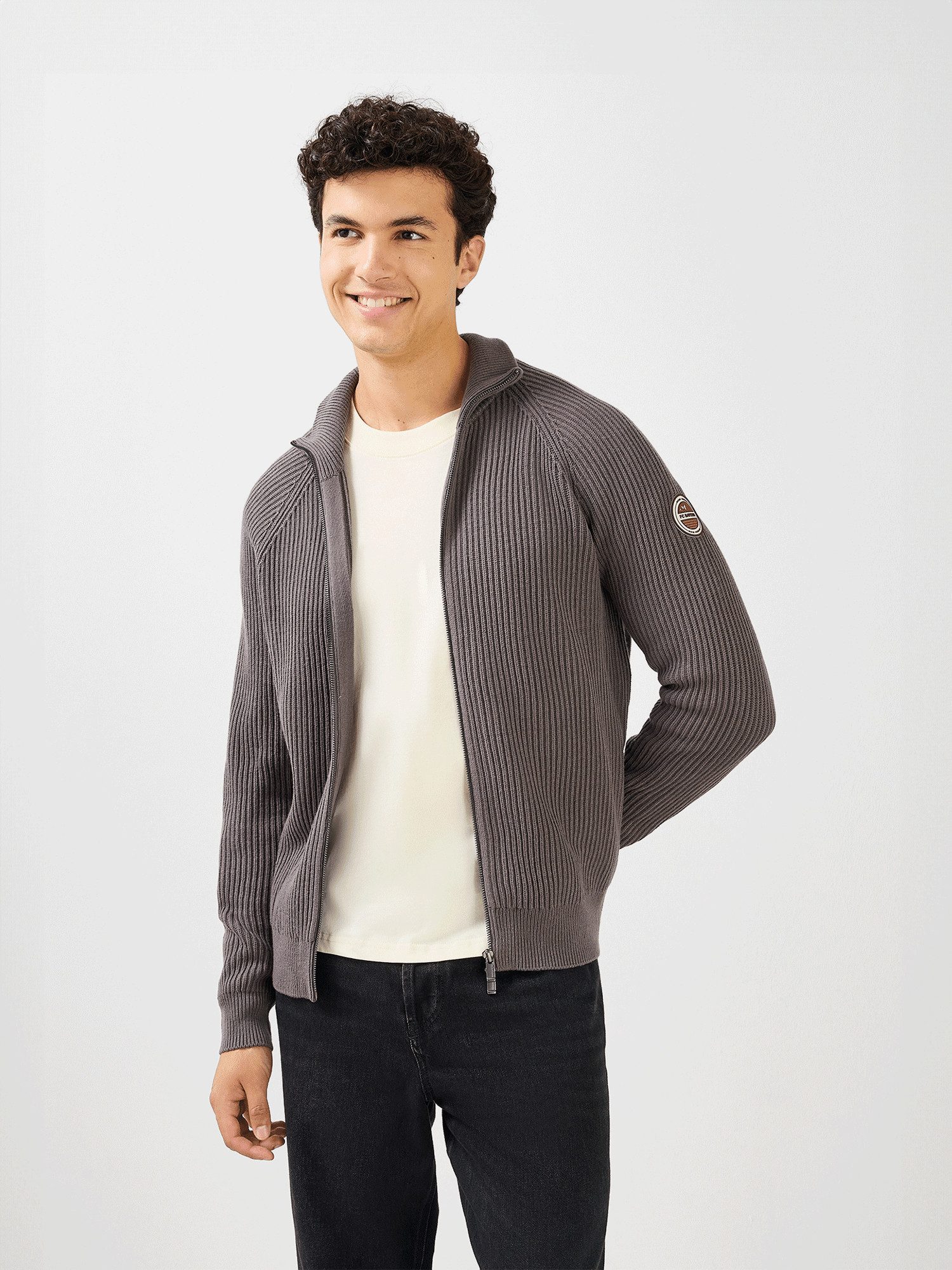 FC Bayern München Cardigan FC Bayern München, Strick Zip-Jacke Heimat, Herren, Grau