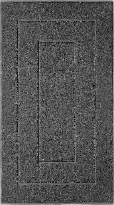 Badematte London Lashuma, Höhe 5 mm, schnell trocknend, Frottee, rechteckig, Baumwoll Duschvorleger 50x80 cm dunkelgrau