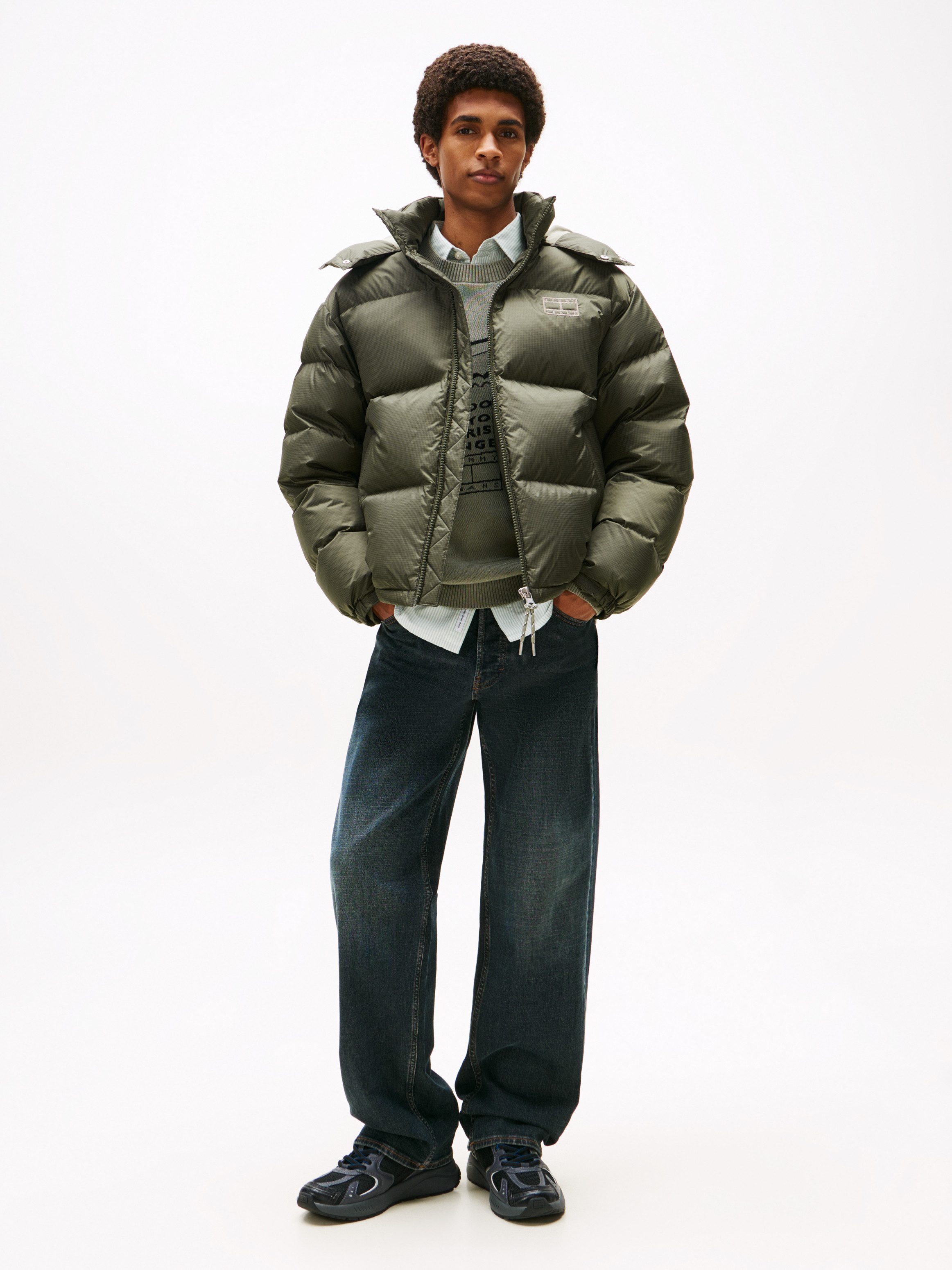 Tommy Jeans Steppjacke ALASKA DOWN PUFFER Übergangsjacke Regular fit mit abnehmbarer Kapuze