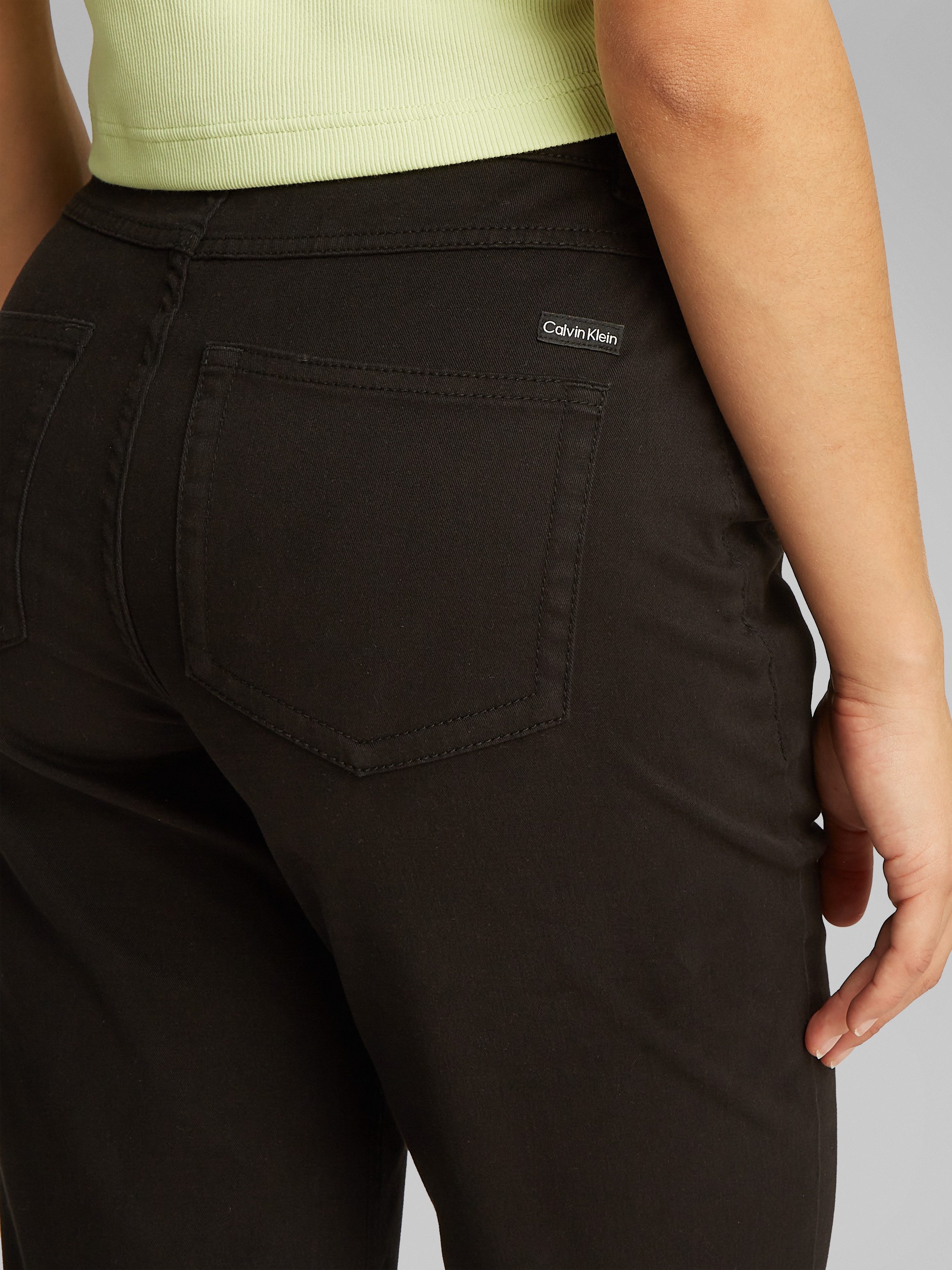 Calvin Klein Jeans Stretch-Hose "STRETCH HIGH RISE STRAIGHT PANT" aufgesetz günstig online kaufen