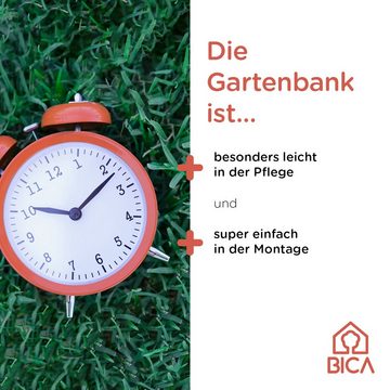 Bica Gartenbank Olimpia weiß Ideal für Garten Sitzbank, Parkbank