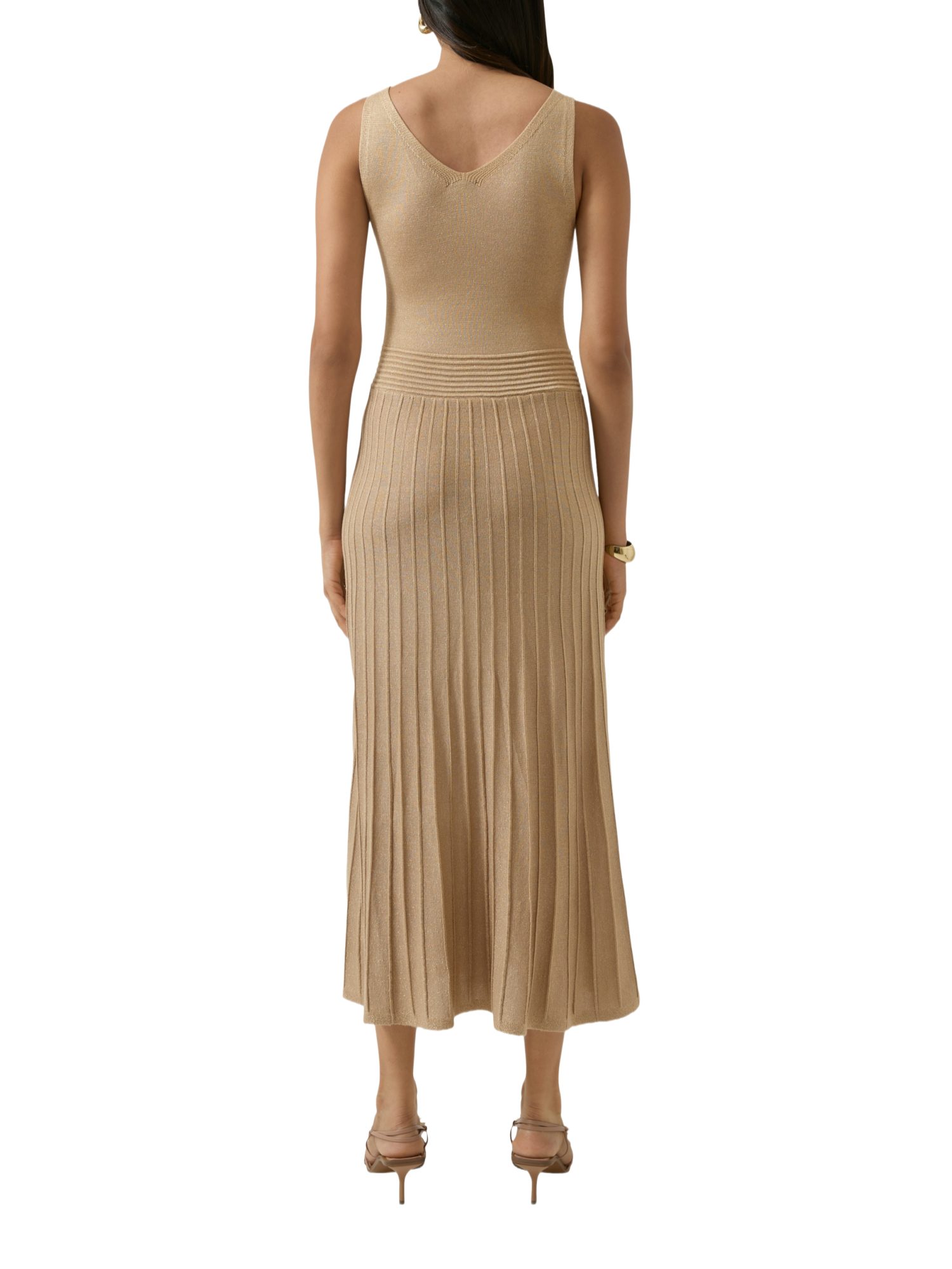 s.Oliver BLACK LABEL Partykleid natur,Casual,Viskose,Gestreift,U-Boot,Ärmellos,Regular Fit – Bild 3 von 4