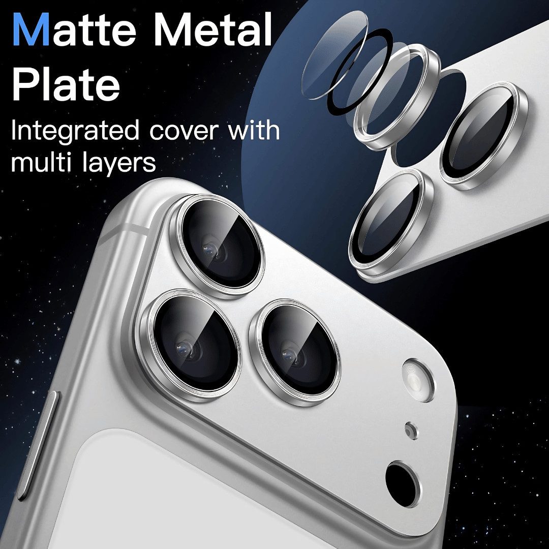 SmartUP Kameraschutzglas für Apple iPhone 17 Pro Titan Metall Kamera Schutzglas Panzerfolie 3D für iPhone 17 Pro, Titan Kameraglas – Bild 3 von 5