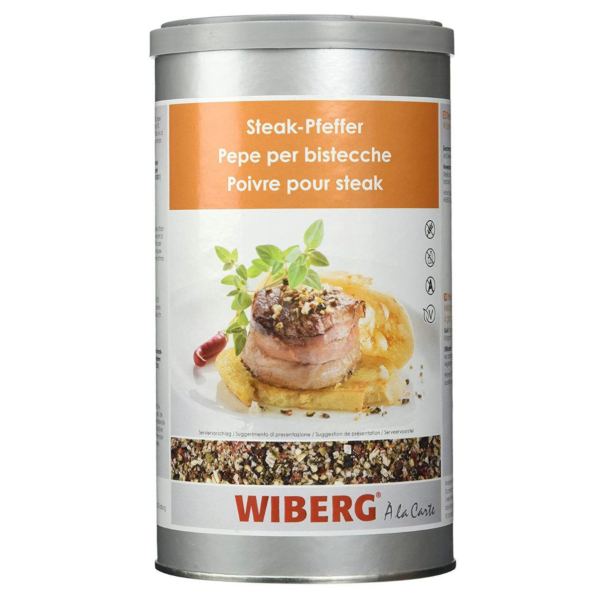 WIBERG Gewürz, Wiberg a la Carte Steak Pfeffer grob kräftige Würzmischung 650g