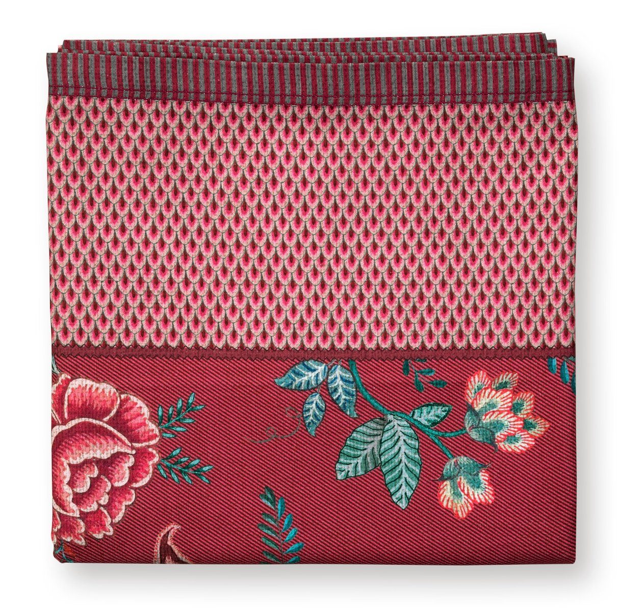 PiP Studio Tischdecke Flower Festival Tischdecke dark pink 150 x 250 cm, Table Cloth Flower Festival Dark Pink 150x250cm