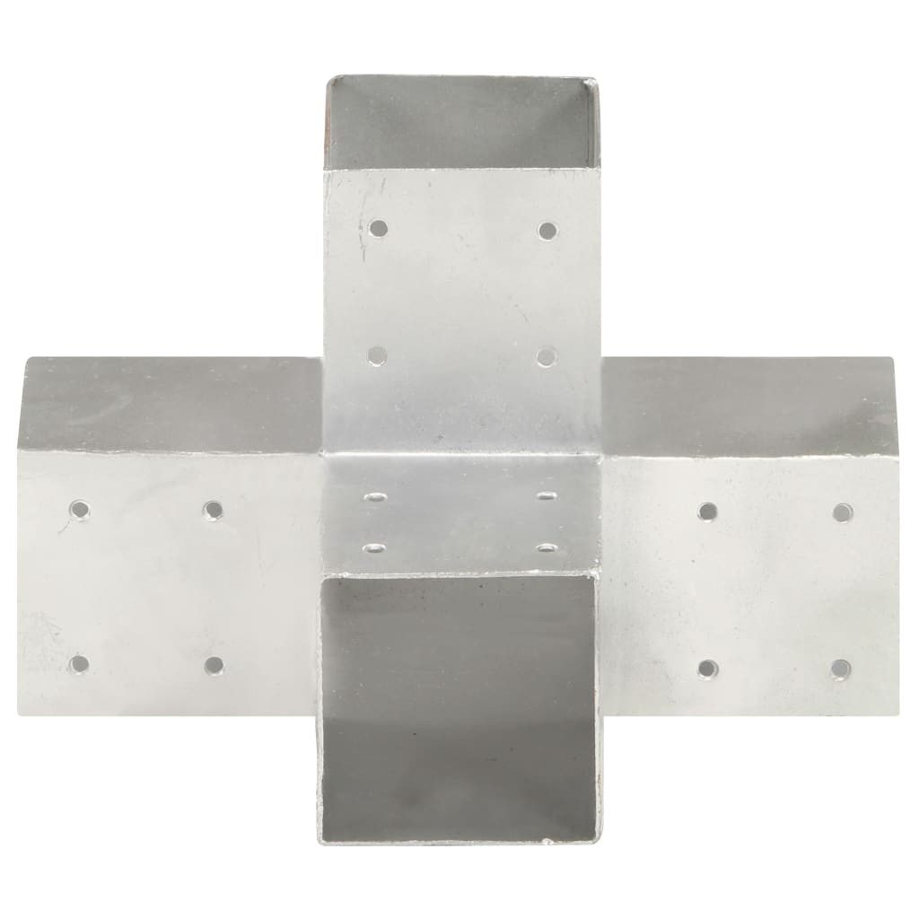 vidaXL Zaunpfosten Pfostenverbinder X-Form Verzinktes Metall 91 x 91 mm, (1-St)