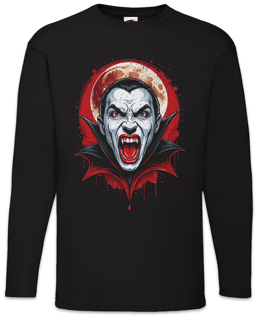 Langarmshirt Vampire Moon Langarm T-Shirt Vollmond Vampir Dracula Blood Vlad Full