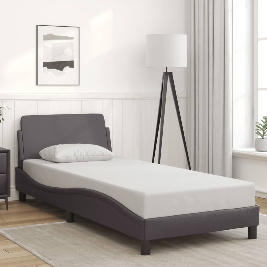 furnicato Bettgestell "Dover" Grau 90x200 cm günstig online kaufen