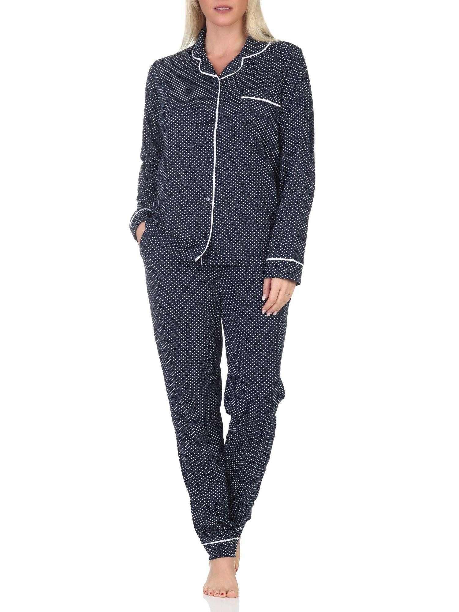Normann Pyjama Normann Damen Schlafanzug in klassischer Optik – auch in Übergrößen