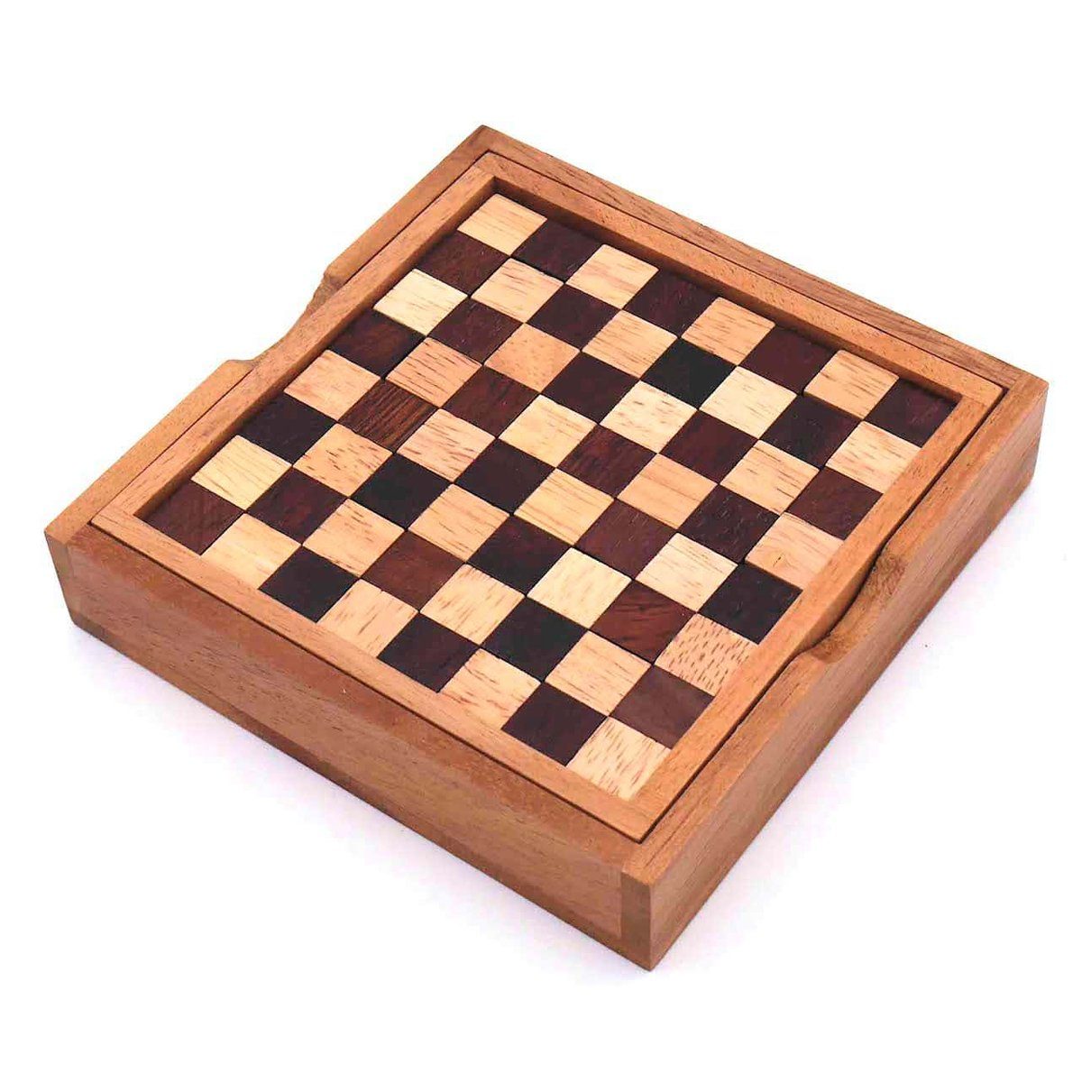 herausforderndes, Holzspiel - ROMBOL Schachbrett-Puzzle Denkspiele Spiel, variantenreiches Denkspiel, Legespiel