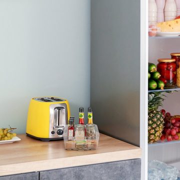 relaxdays Frischhaltedose 2x Transparenter Kühlschrank Organizer, Kunststoff