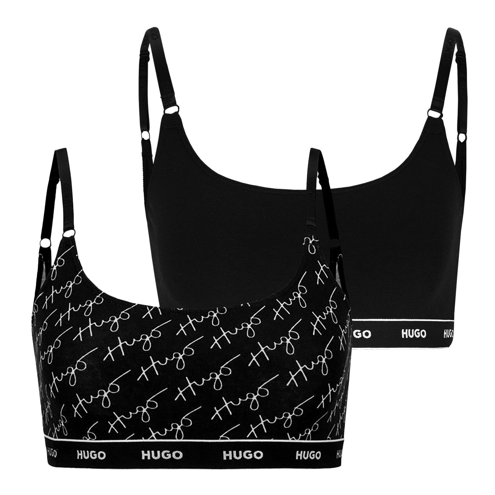 HUGO Bralette Twin Bralette Stripe (2-tlg) mit Logos am Unterbrustband