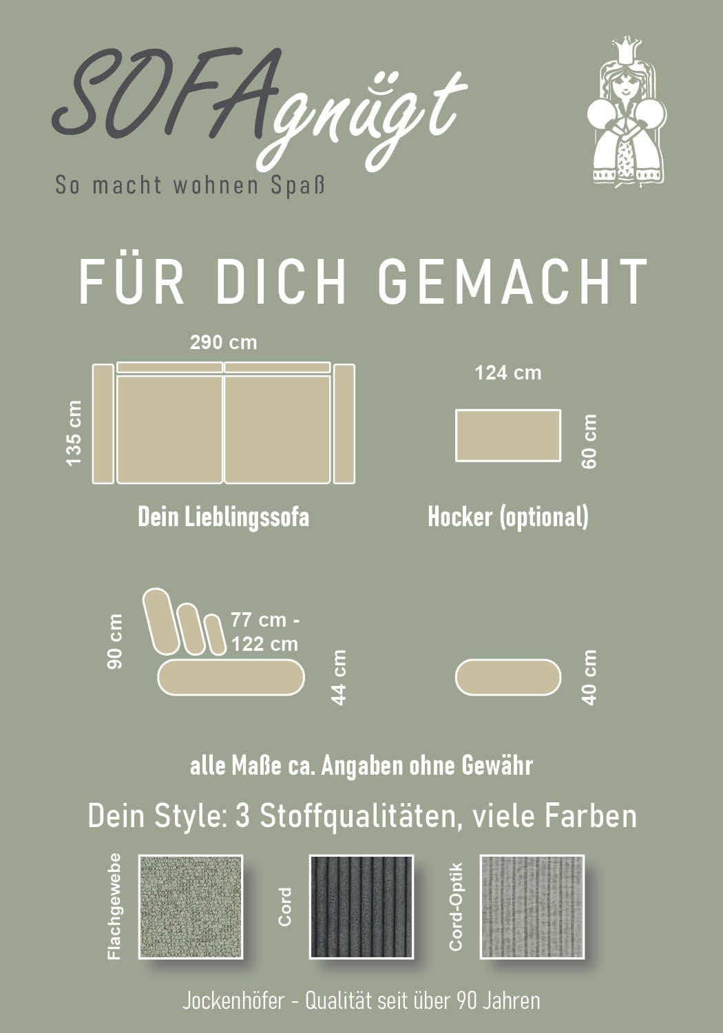 Jockenhöfer Gruppe Big-Sofa Milano XXL, B: 290 cm, Megasofa, Loungesofa, mit Zierkissen, Relaxfläche 120x240 cm, Federkern – Bild 5 von 5