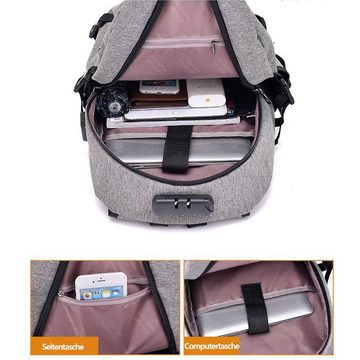 OKWISH Laptoprucksack Laptop Rucksack Rucksäcke Schulrucksack Wasserbeständig Laptoptasche (Laptop Notebook Tasche Schule Uni Rucksack, Sportrucksack, mit USB-Anschluss, Backpack mit Laptopfach), Herren Damen Jungen Teenager Freizeit Arbeit Business Reisen