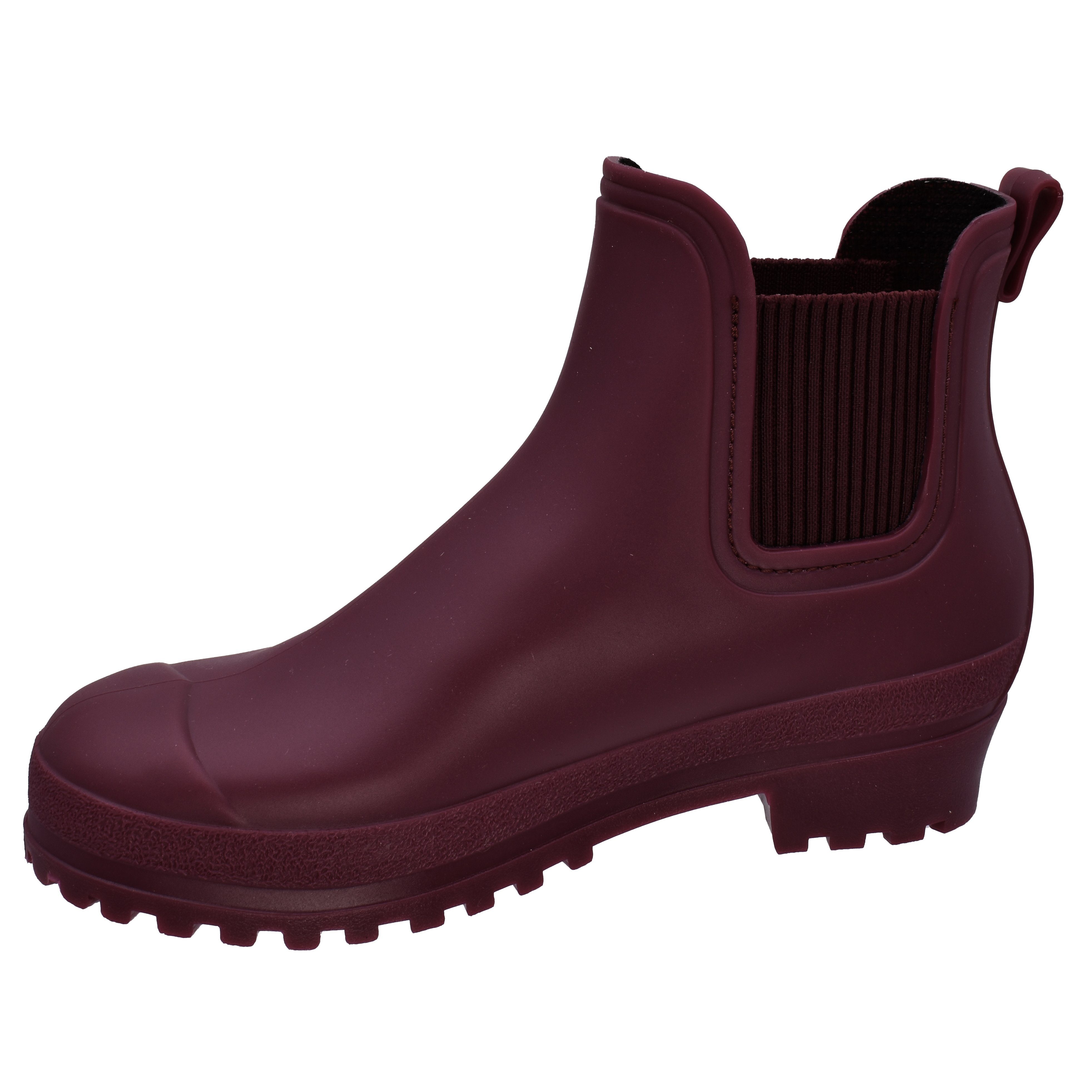 aus PVC, Fischer-Markenschuh Gummistiefelette Carolina wasserdicht, bordo Gummizug