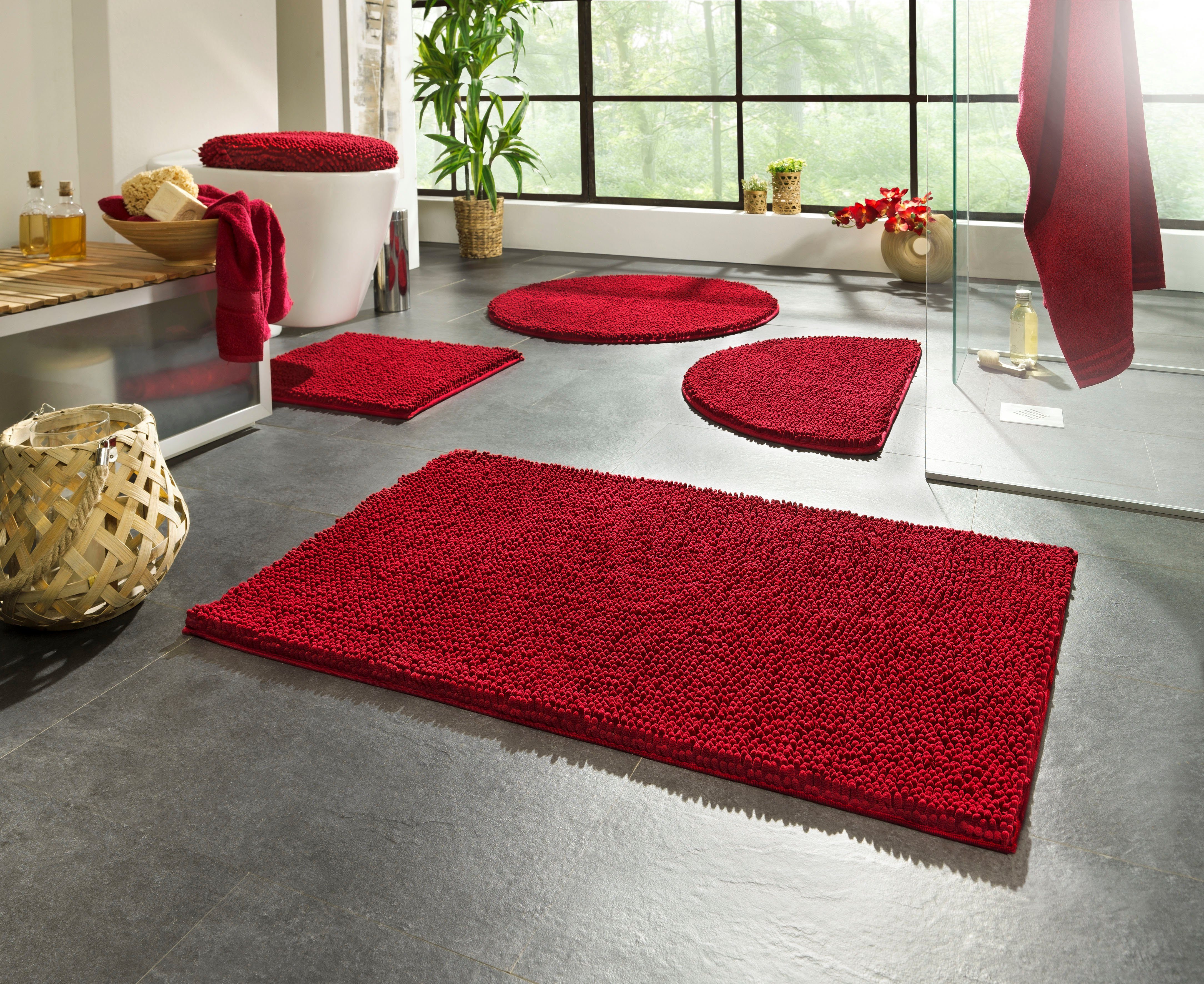 KiNZLER Badematte Chenille, Höhe 18 mm, rutschhemmend beschichtet, fußboden günstig online kaufen