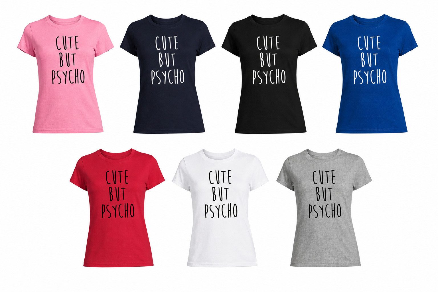 Blondie & Brownie T-Shirt Cute Damen T-Shirt Statement Print Rundhals Baumwolle (Einzelstück, Einzelartikel) Cute Statement Damenshirt Printline