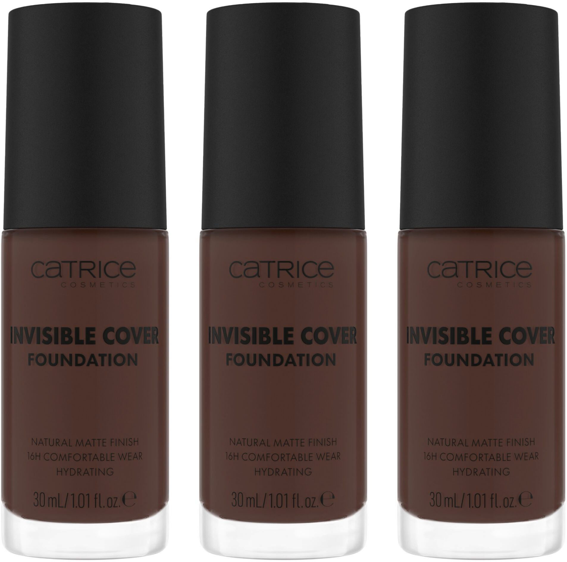 Catrice Foundation Invisible Cover Foundation, 3-tlg., mit langanhaltendem Finish