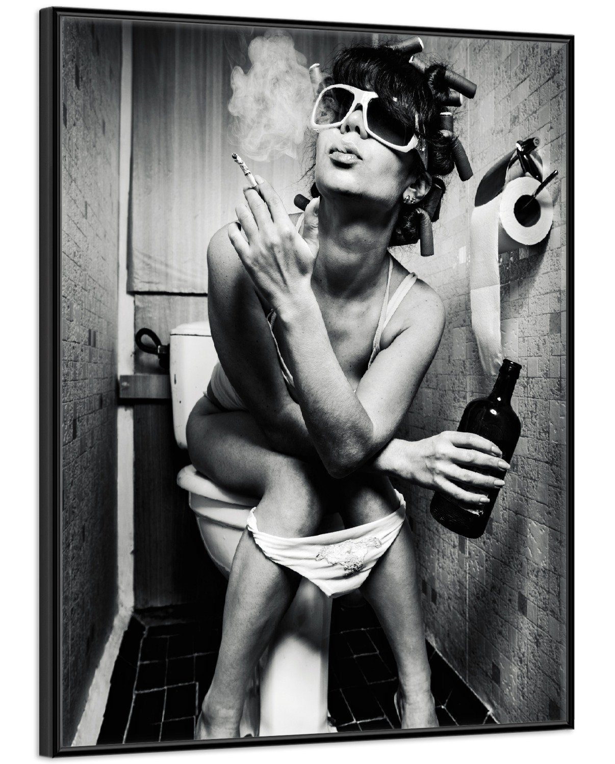 Wallario Poster, Kloparty - Sexy Frau günstig online kaufen