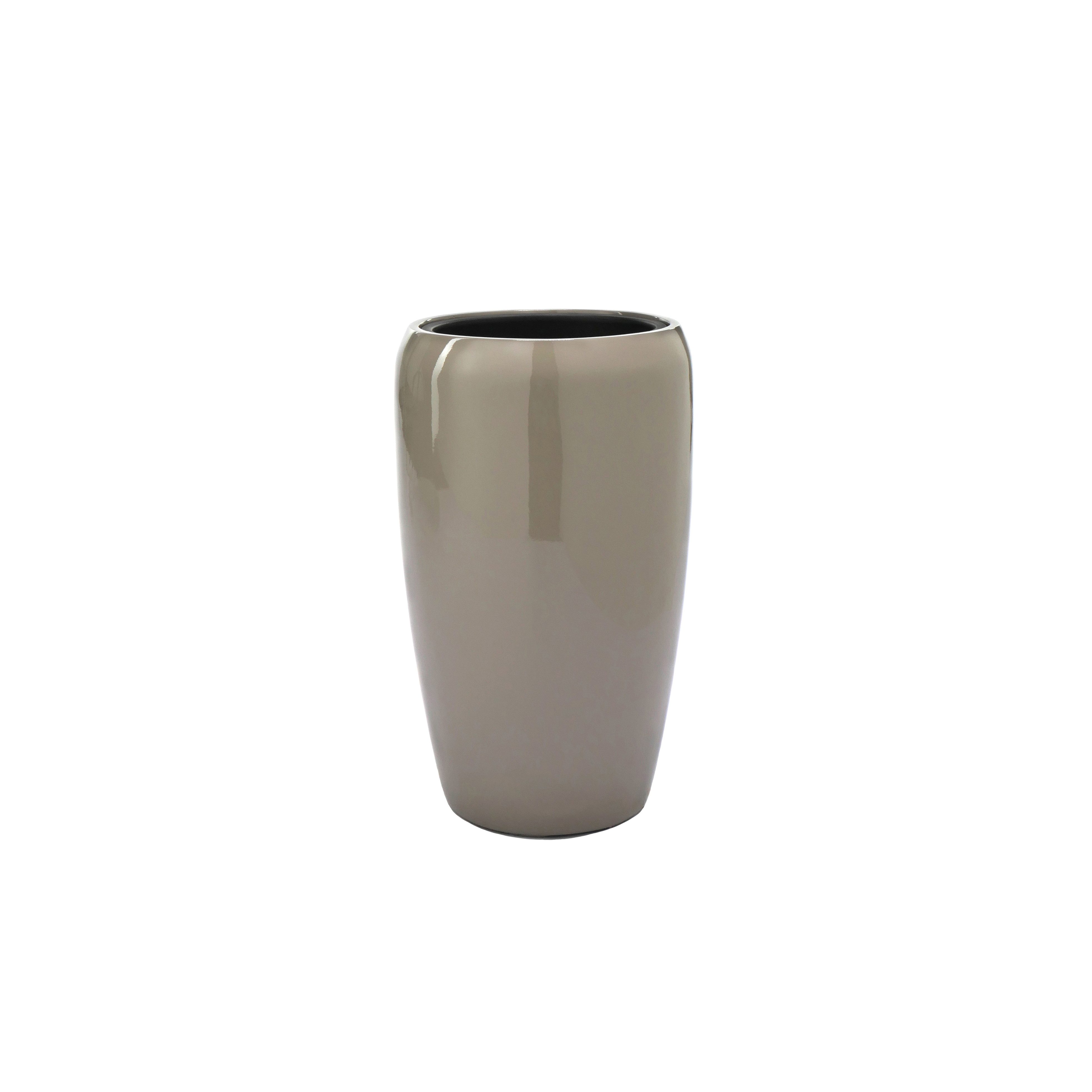 Flingora Bodenvase Cleo, mit Einsatz - Fiberglas - Indoor & Outdoor - Taupe - Höhe 51 cm