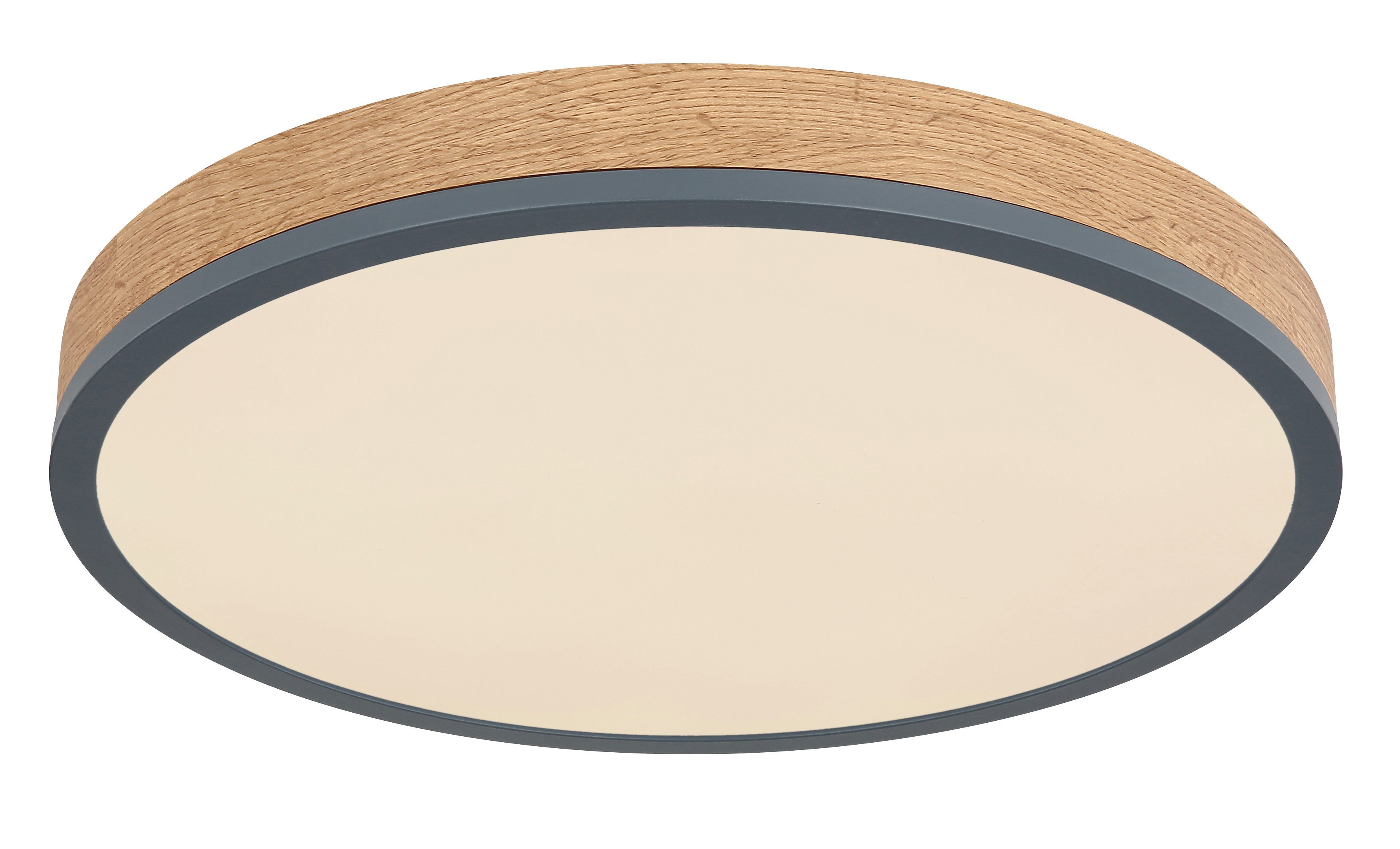 LED-Deckenlampe Doro, Ø 45 cm, grafit/holz dunkel, Holz, CCT günstig online kaufen