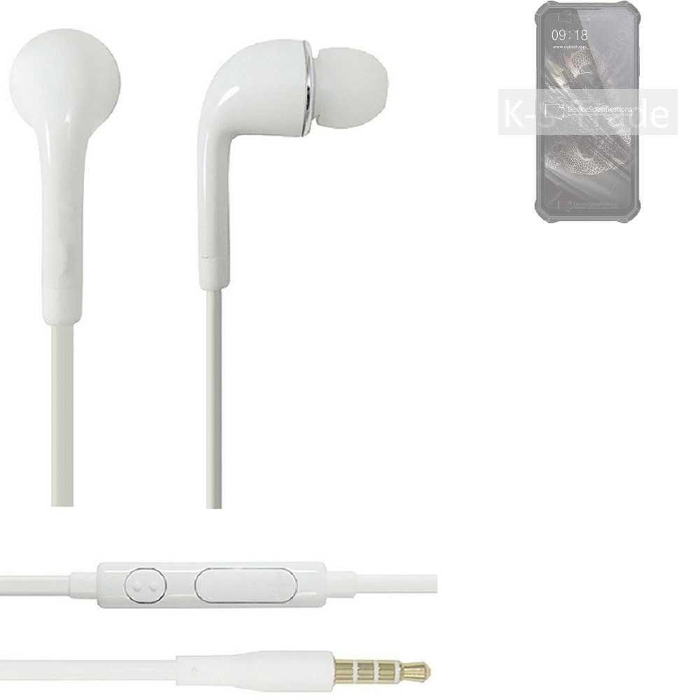 3,5mm) mit u Mikrofon K-S-Trade WP19 Headset Lautstärkeregler Oukitel (Kopfhörer weiß für In-Ear-Kopfhörer