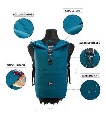 Manufaktur13 Tagesrucksack Roll-Top Backpack - Rucksack mit Rollverschluss, wasserdicht/wasserabweisend, verstellbare Gurte