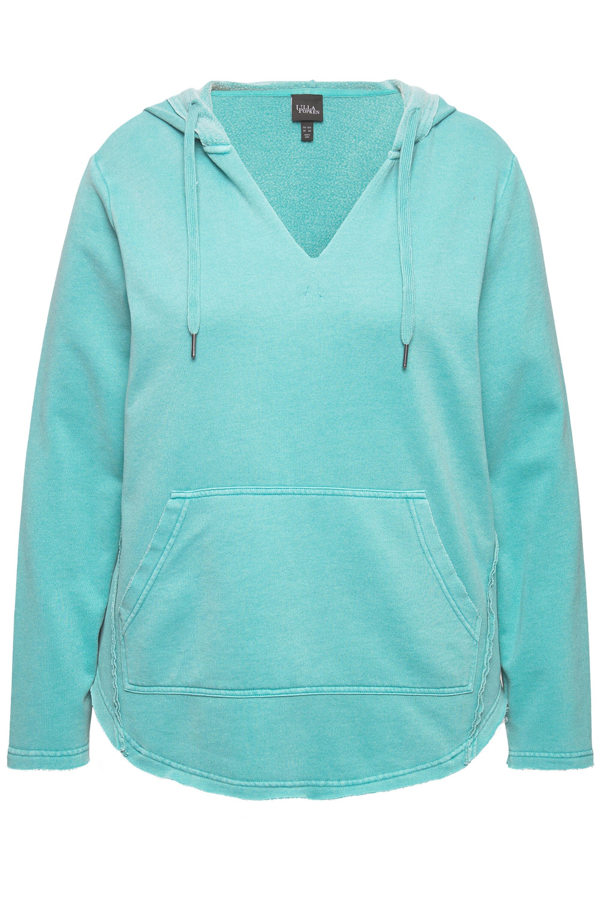 Ulla Popken Sweatshirt Hoodie offenkantig Kapuze günstig online kaufen