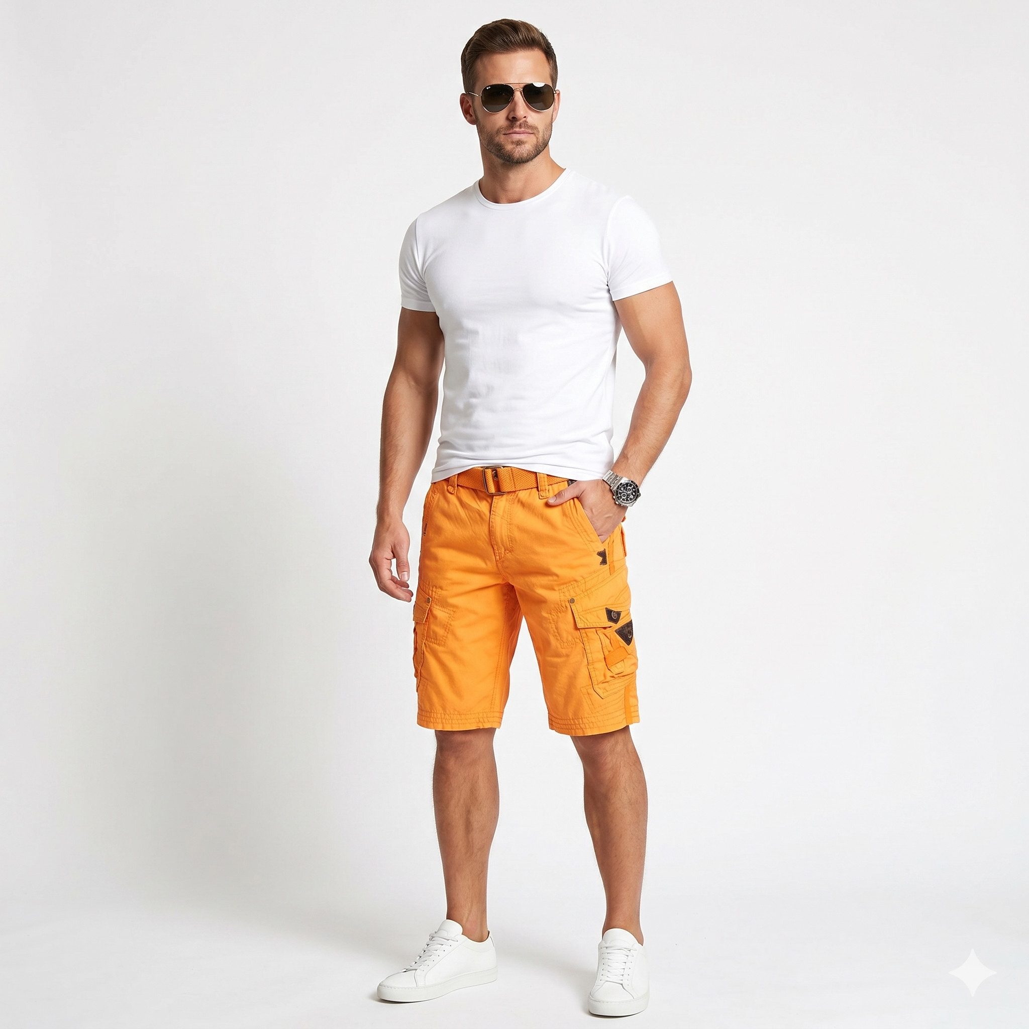 Geographical Norway Cargoshorts kurze Hose aus Baumwolle, Sommer-Bermuda (Packung) kurze Hose aus Baumwolle, Sommer-Bermuda Größe S bis 5XL