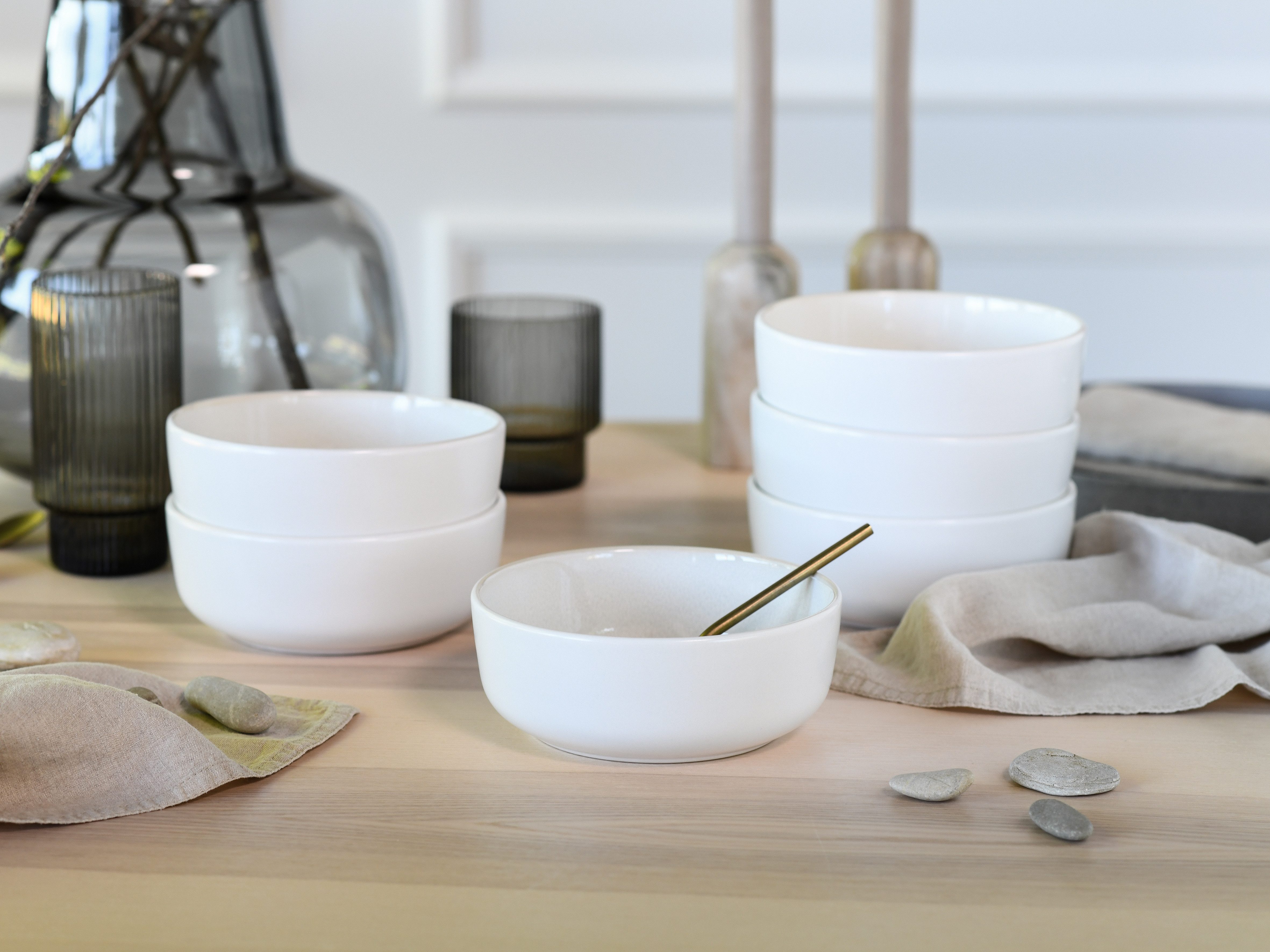 OTTO home Müslischale modernes Schüssel-Set Lykk, Geschirr-Set, Bowl, Steinzeug, (Set, 6-tlg), hohe Haltbarkeit, spülmaschinen- & mikrowellengeeignet, Reaktivglasur