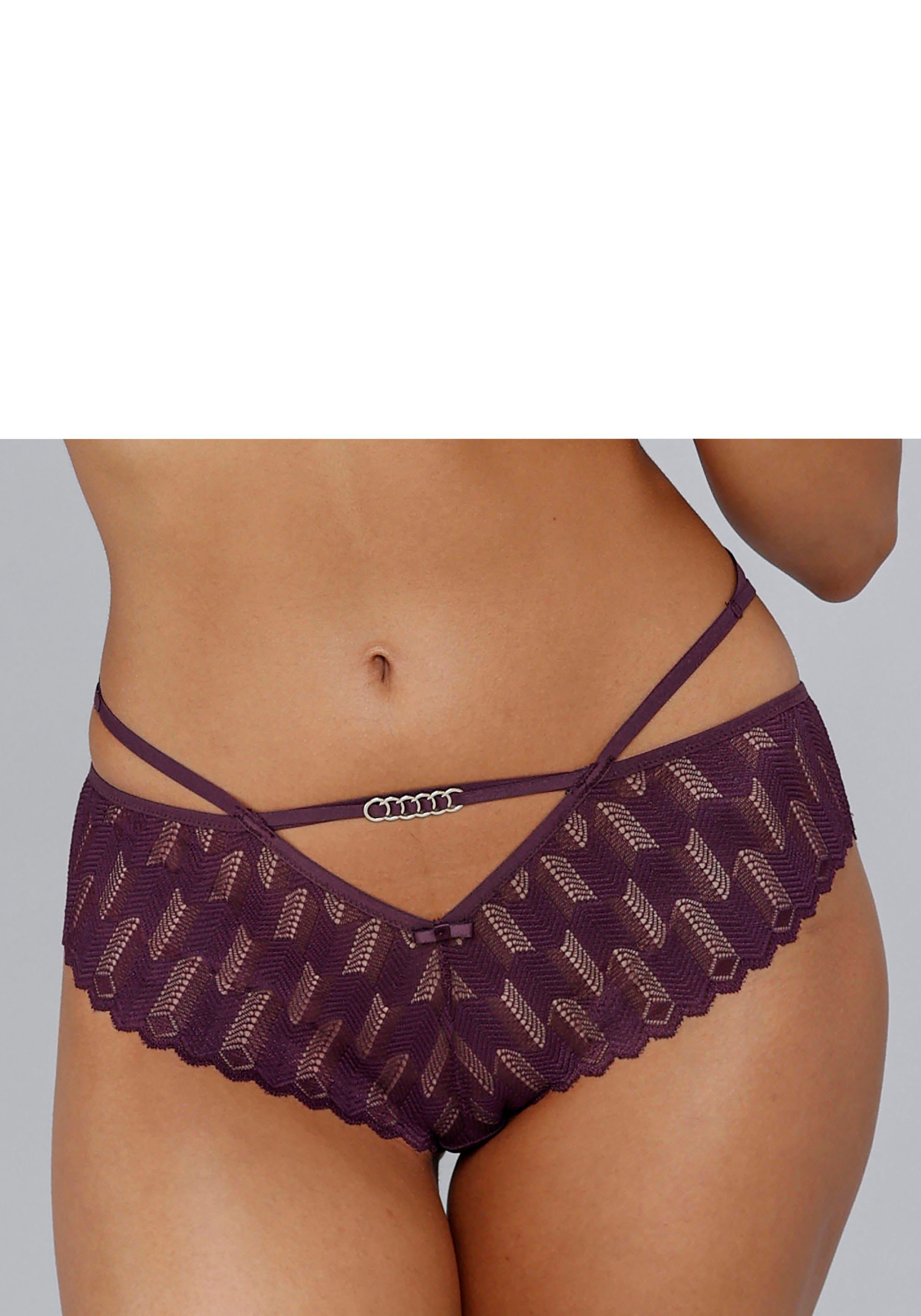 LASCANA Panty mit hübscher Bänder-Optik aubergine | Klassische Panties