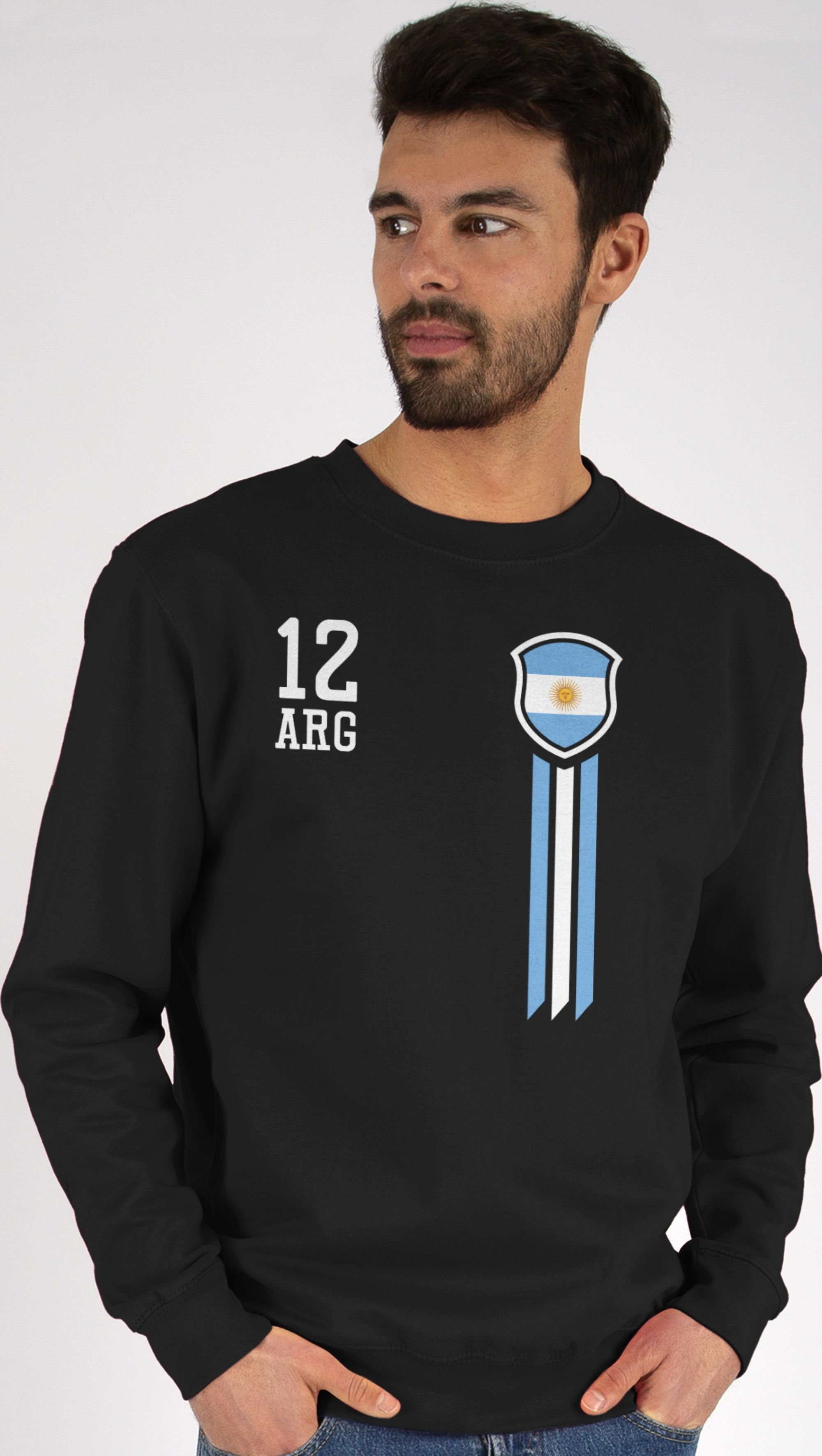 (1-tlg) Shirtracer Mann 12. Schwarz Argentinien EM Fanshirt 2024 1 Fussball Sweatshirt