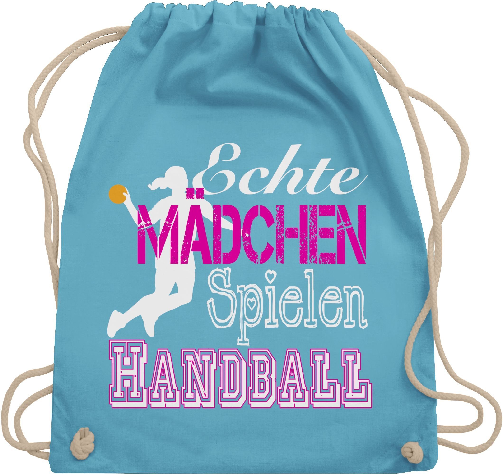 Shirtracer Turnbeutel Echte Mädchen spielen Handball I, Handball EM 2026 Trikot Ersatz