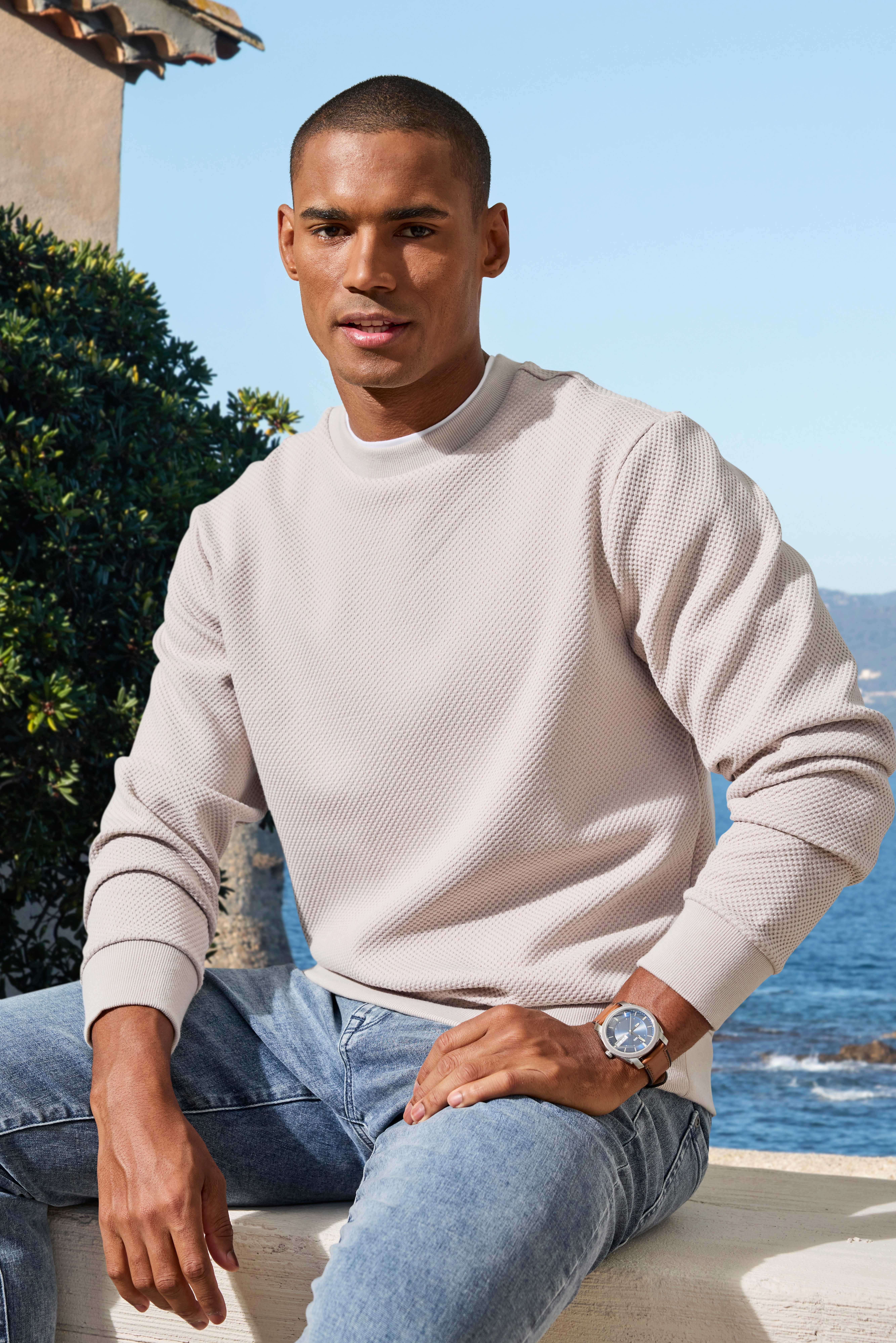 Sweatshirt aus Struktur-Qualität, relaxed fit