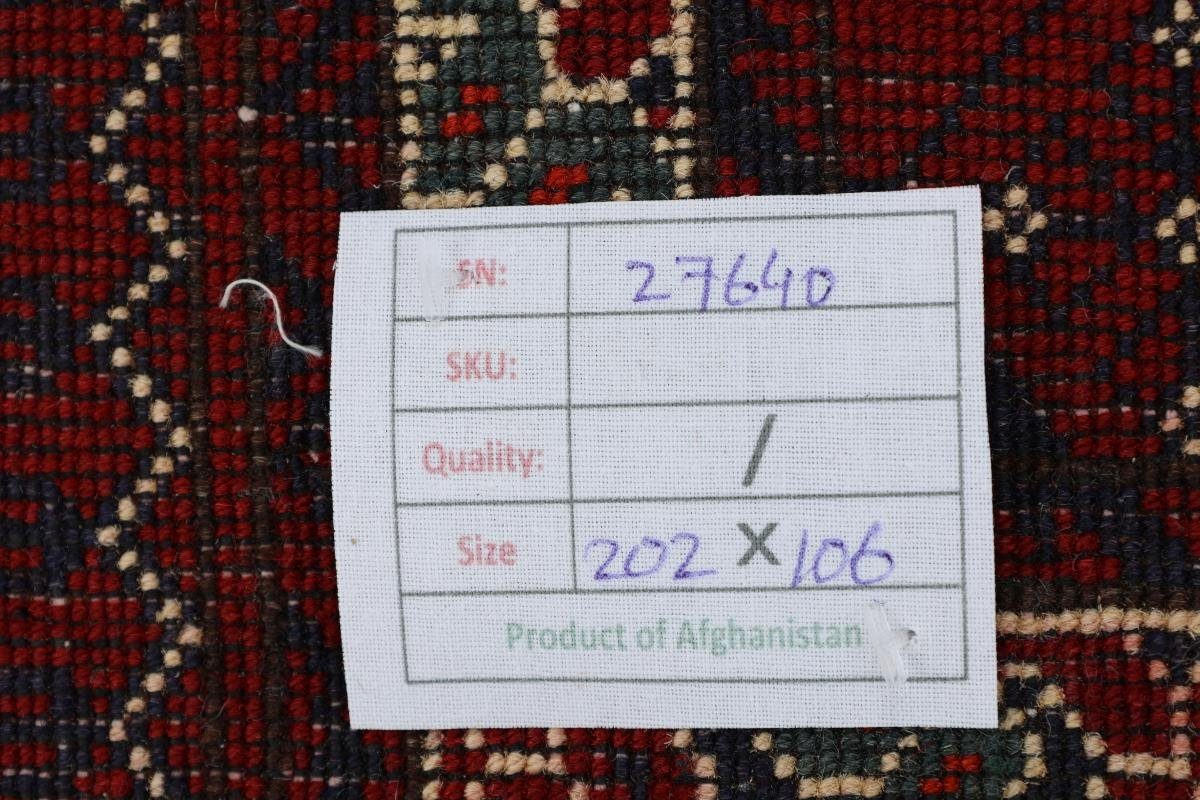 Nain Trading, 106x202 Orientteppich Läufer, Afghan mm Orientteppich 6 Handgeknüpfter Höhe: rechteckig, Mauri