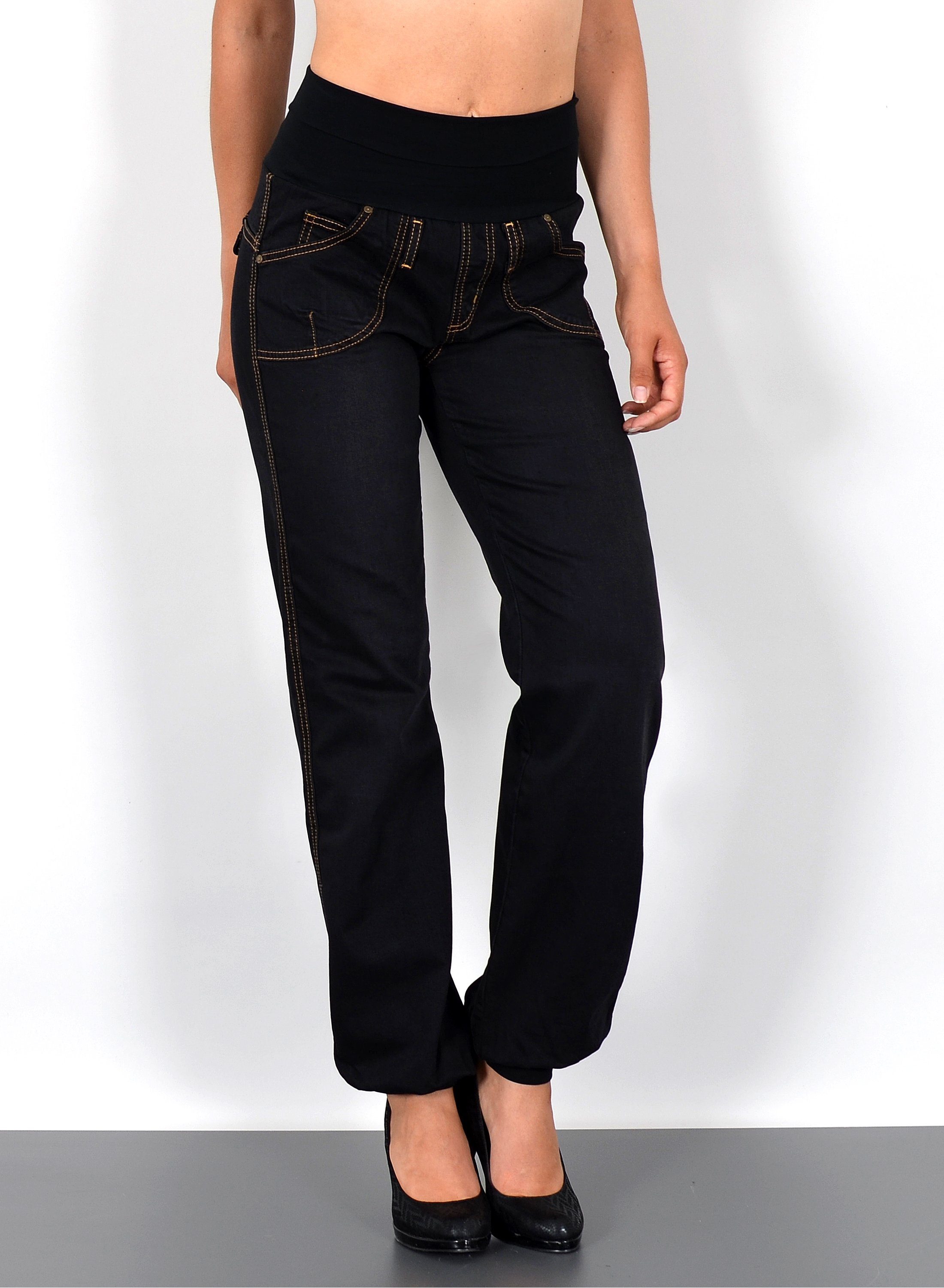 ESRA Pumphose Damen Jeanshose Pumphose hohe Leibhöhe Baggy Jeans High Waist J132 Damen Jeans Haremshose High Waist Damen Pumphose Boyfriend Jeans Baggy