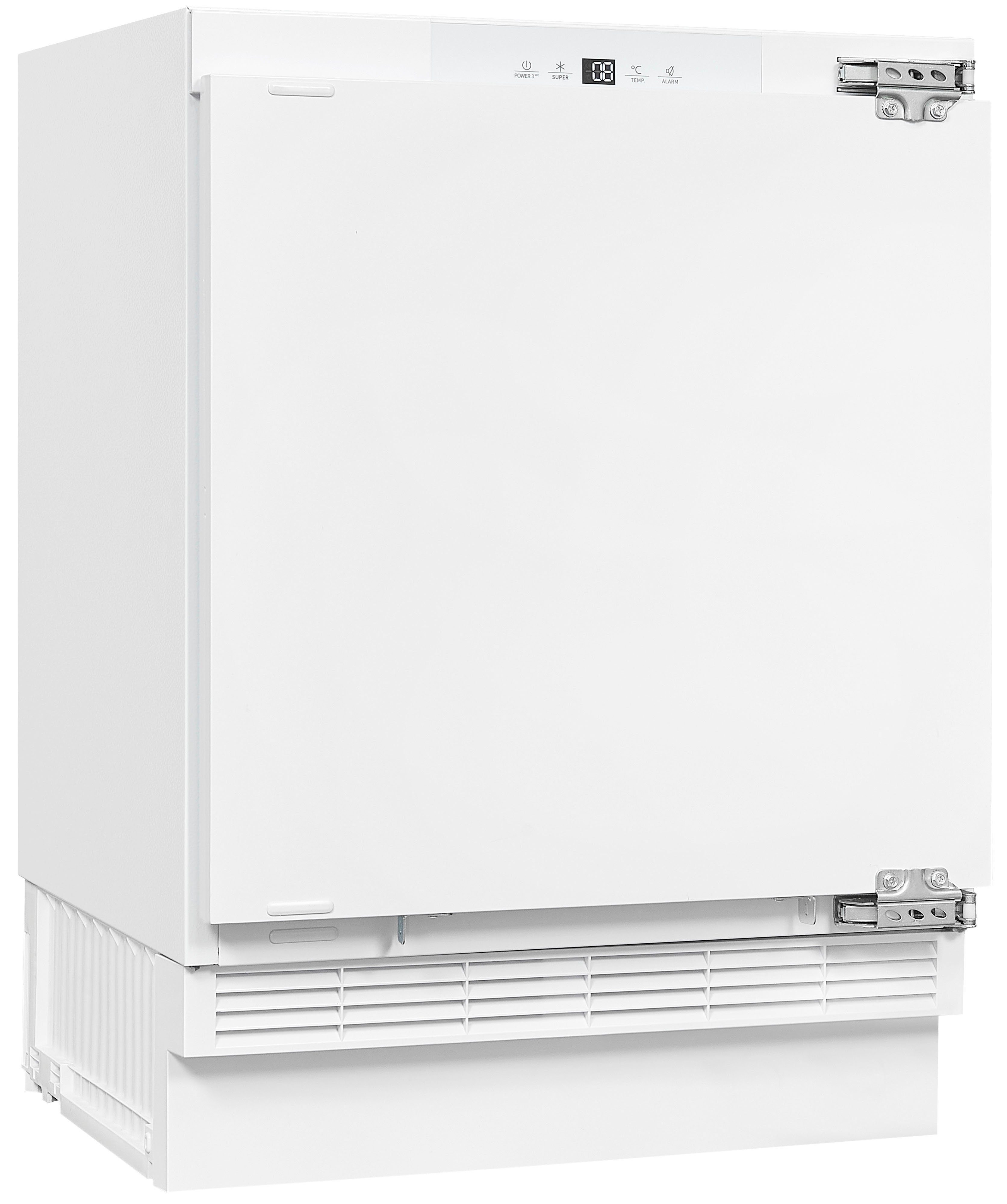 exquisit Einbaukühlschrank UKS140-V-FE-010E, 82,3 cm hoch, 59,5 cm breit, Ideal zum Unterbauen in die Küchenzeile für kleine Küchen, Büroküchen