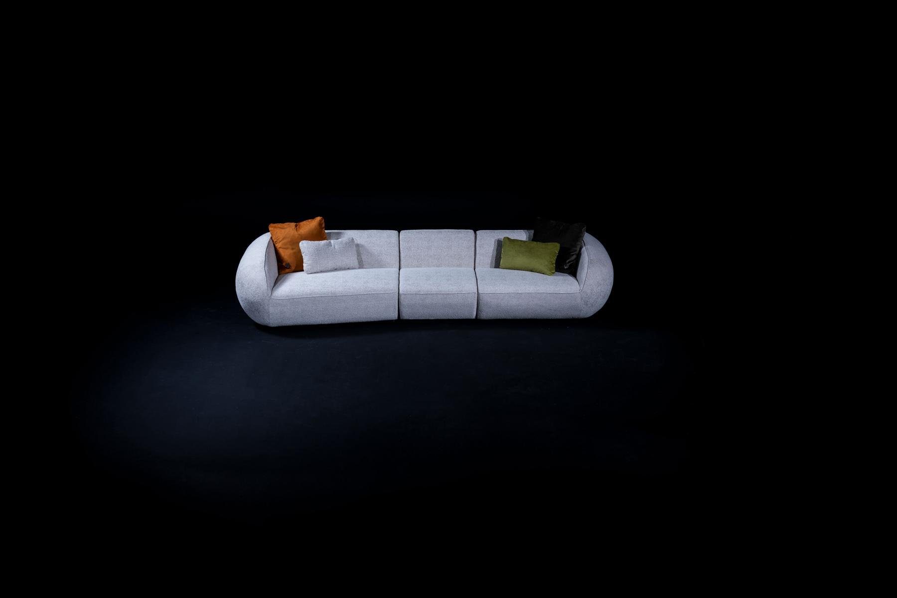 Big-Sofa Europe Luxus Made Polstermöbel, Sofa Teile, Wohnzimmer Graues Fünfsitzer 3 in Designer JVmoebel